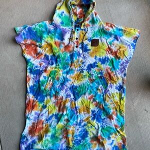 Slowtide Unisex Turkish Changing Poncho Size L/XL Tie Dye Surf Pool Swimming